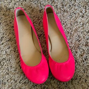 J.Crew Hot Pink Italian Leather Flats